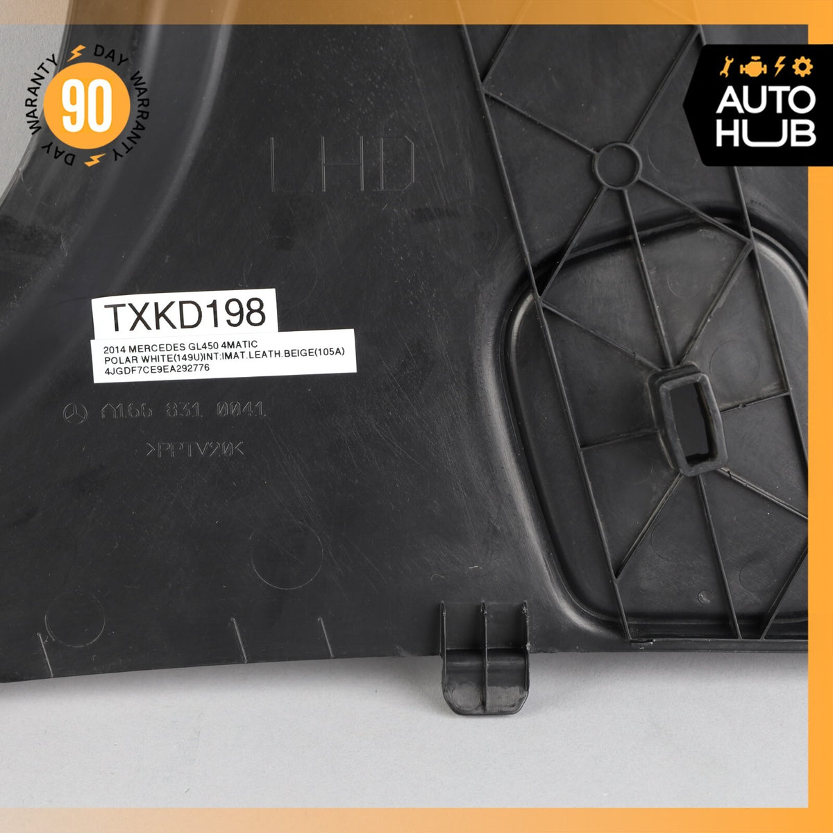 12-19 Mercedes X166 GL450 GLS550 Front Left Side Cowl Panel Cover Black OEM - photo 11