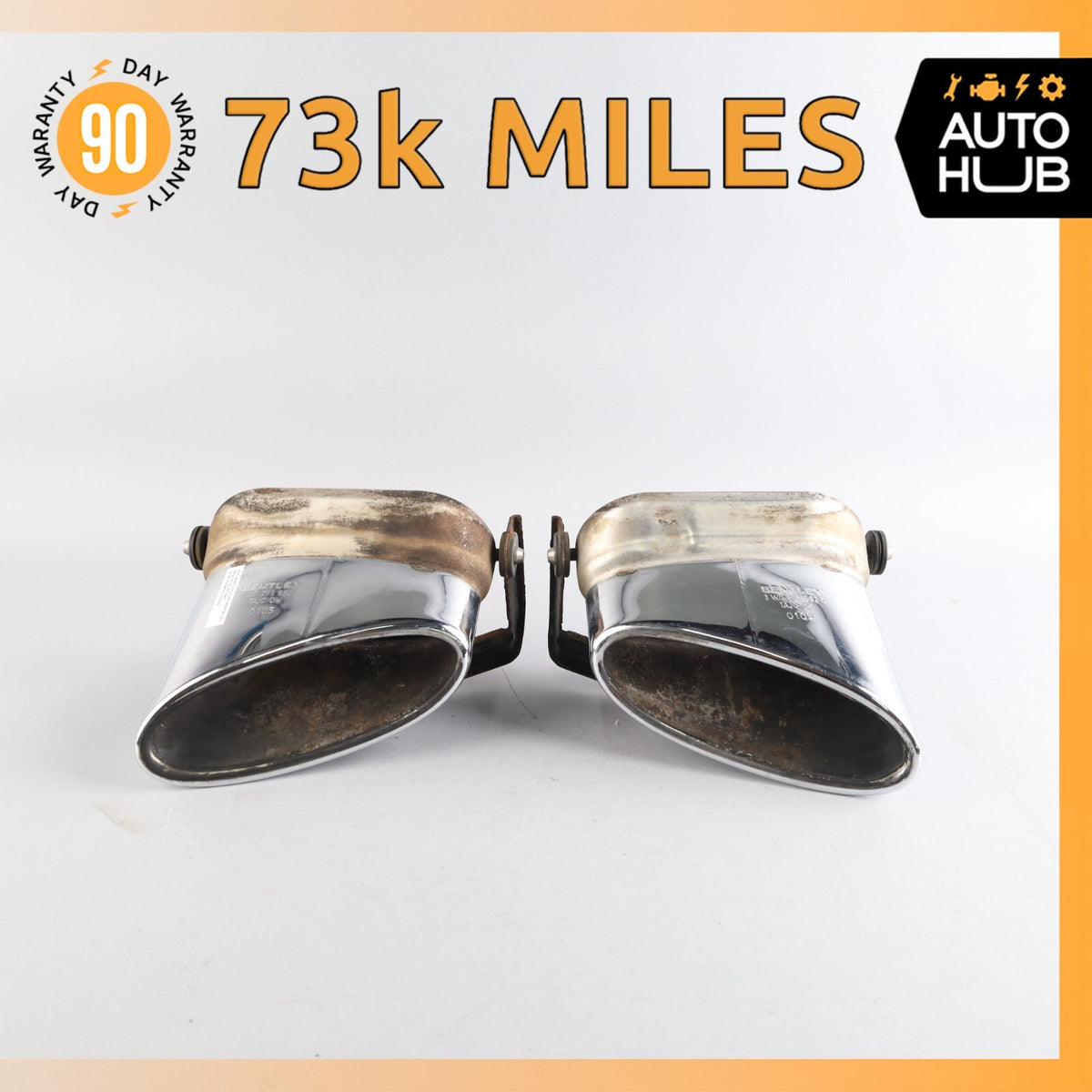 Bentley Continental GT GTC Exhaust Muffler Tips Left and Right Set OEM 73k - photo 1