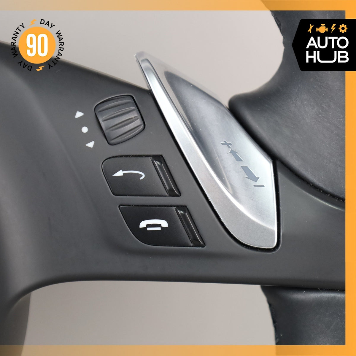 11-14 Porsche Cayenne 958 Steering Wheel w/ Paddle Shifters Black OEM - photo 6
