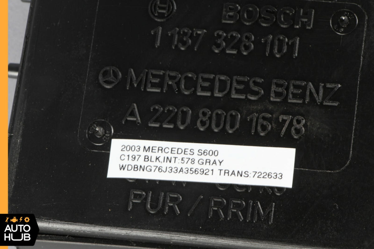 Mercedes W220 S600 S55 AMG Dynamic Seat Vacuum Pump Module Right OEM - photo 5