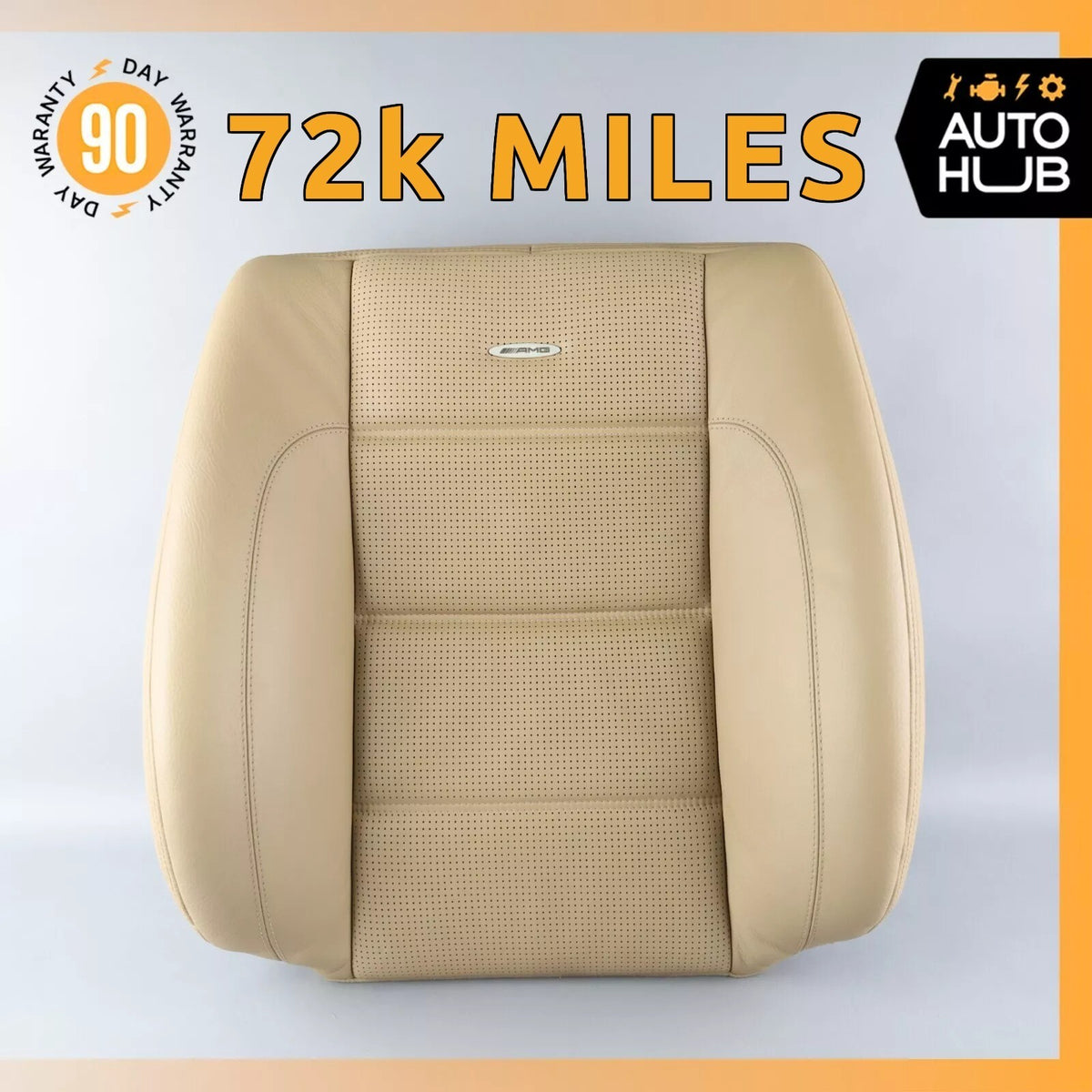 11-13 Mercedes W221 S63 AMG Front Right Side Seat Upper Cushion Nappa OEM 72k - photo 1