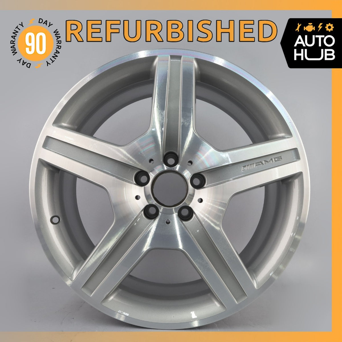 Mercedes W221 S550 CL63 AMG 8.5 x 19 19" Front Wheel Rim Polished Silver OEM - photo 1