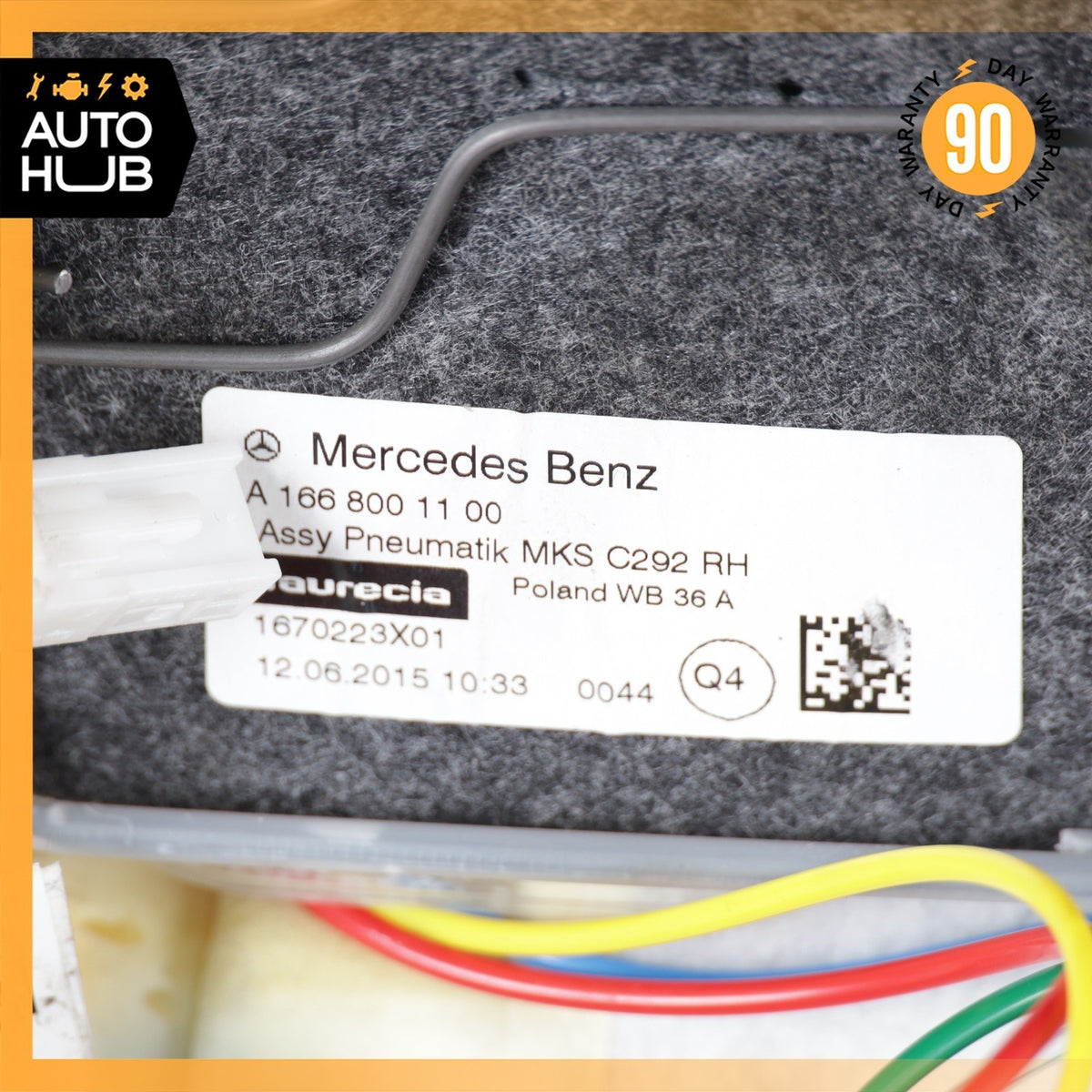 12-16 Mercedes X166 GL350 ML63 Front Right Top Upper Seat Cushion Designo OEM - photo 16