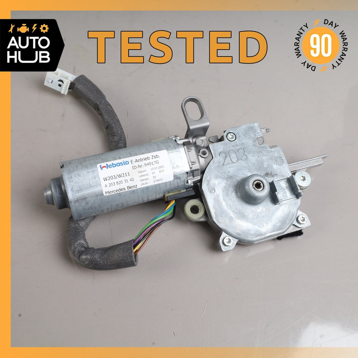 Mercedes W211 E350 CLS500 Panoramic Sunroof Sun Roof Motor 2038203142 OEM - photo 1