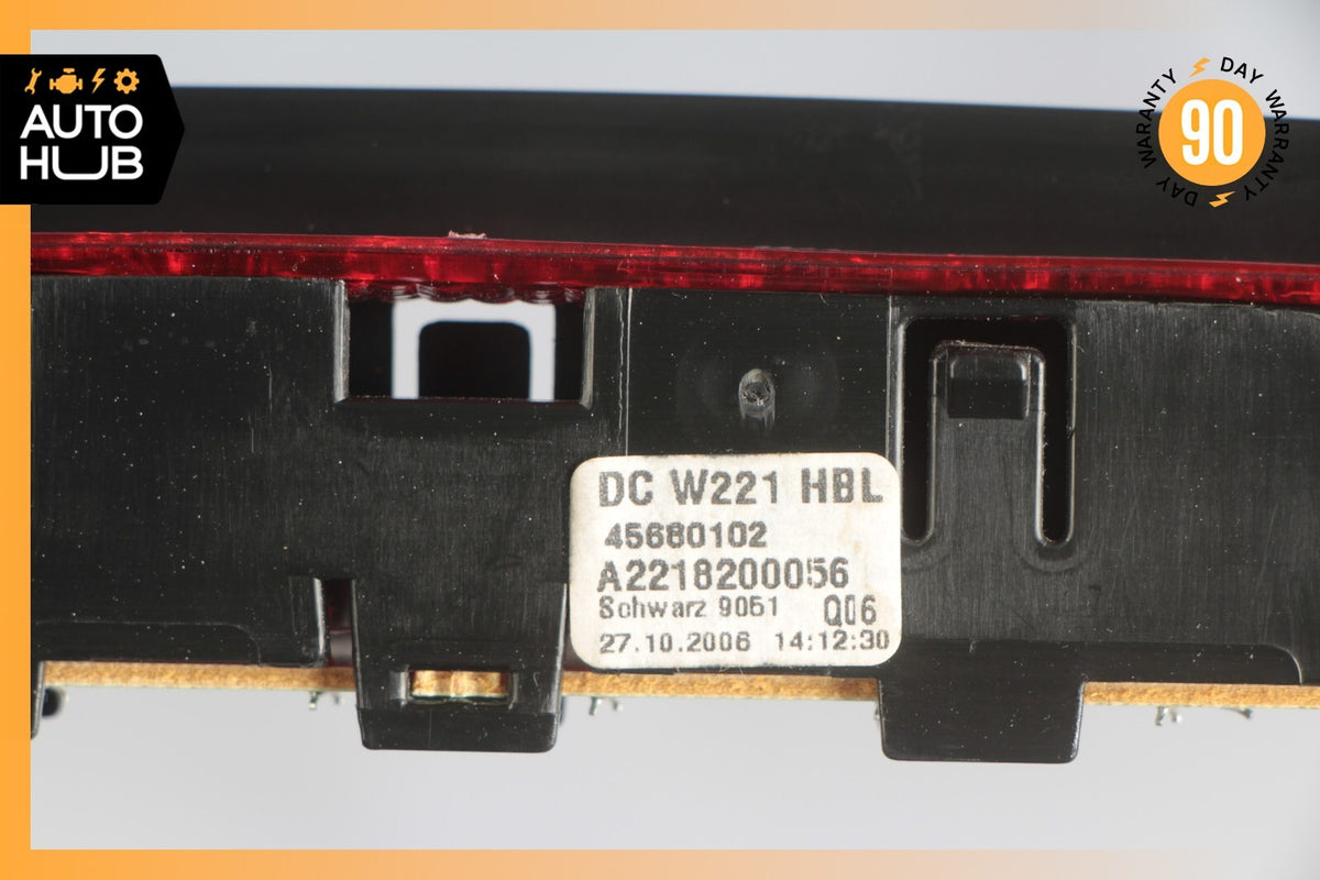07-14 Mercedes W221 S600 CL550 S400 Rear 3RD Third Brake Stop Light Black OEM - photo 11