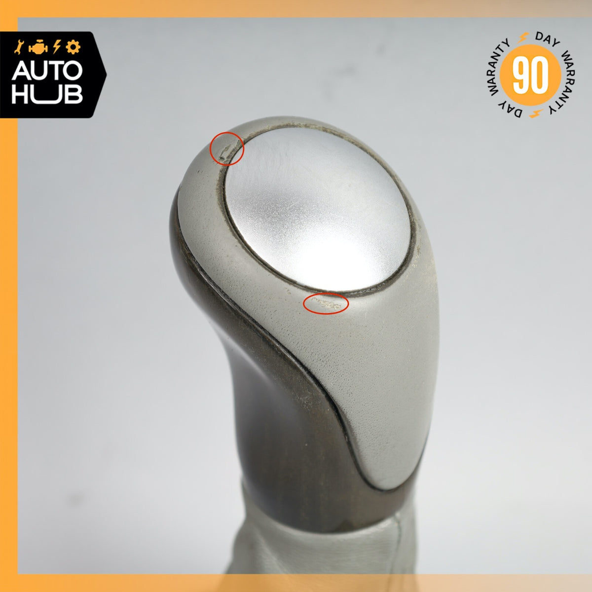 03-04 Mercedes R230 SL500 SL55 AMG Shifter Shift Knob Boot Cover Gray Wood OEM - photo 5