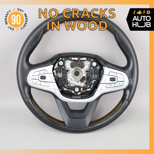 16-22 BMW G12 750Li 740i M760iX Sport Steering Wheel Wood Black 6873930 OEM - photo 1