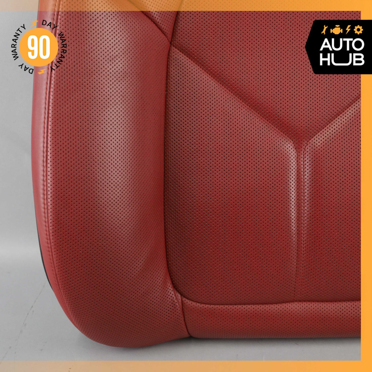 15-18 Porsche Macan 95B Front Left Side Seat Upper Cushion Leather Red OEM - photo 5