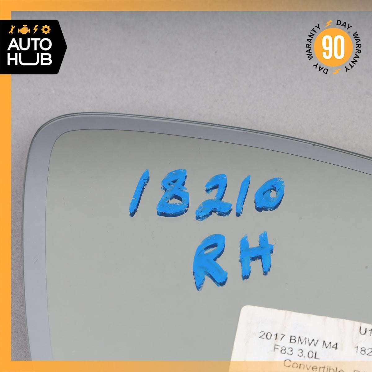 14-18 BMW F83 M4 M3 Right Passenger Side Door Mirror Glass 51168059570 OEM - photo 3