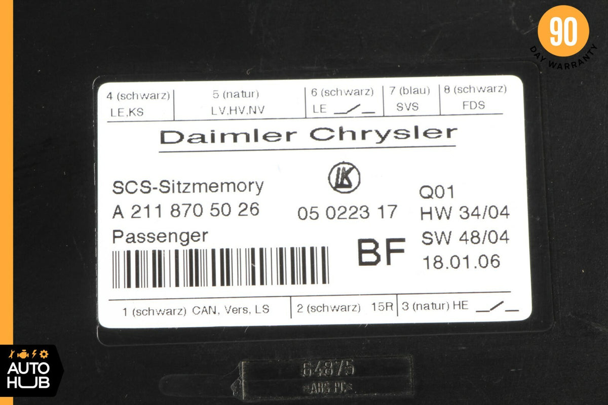 03-11 Mercedes W211 E55 AMG E500 Under Seat Control Module Front Right Side OEM - photo 9