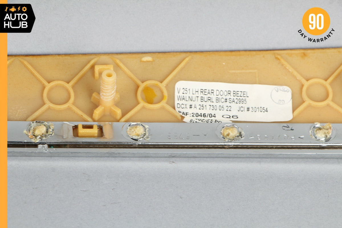 06-10 Mercedes W251 R350 R500 Rear Left Door Panel Bezel Trim 2517300522 OEM - photo 10