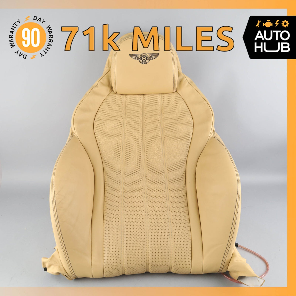 12-15 Bentley Continental GTC Front Right Side Seat Upper Back Cushion OEM 71k - photo 1