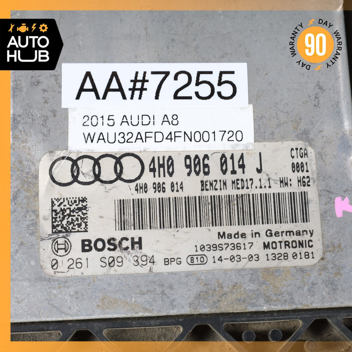 Audi D4 A8 4.0L V8 ECU Engine Control Module Unit 4H0906014J OEM - photo 9