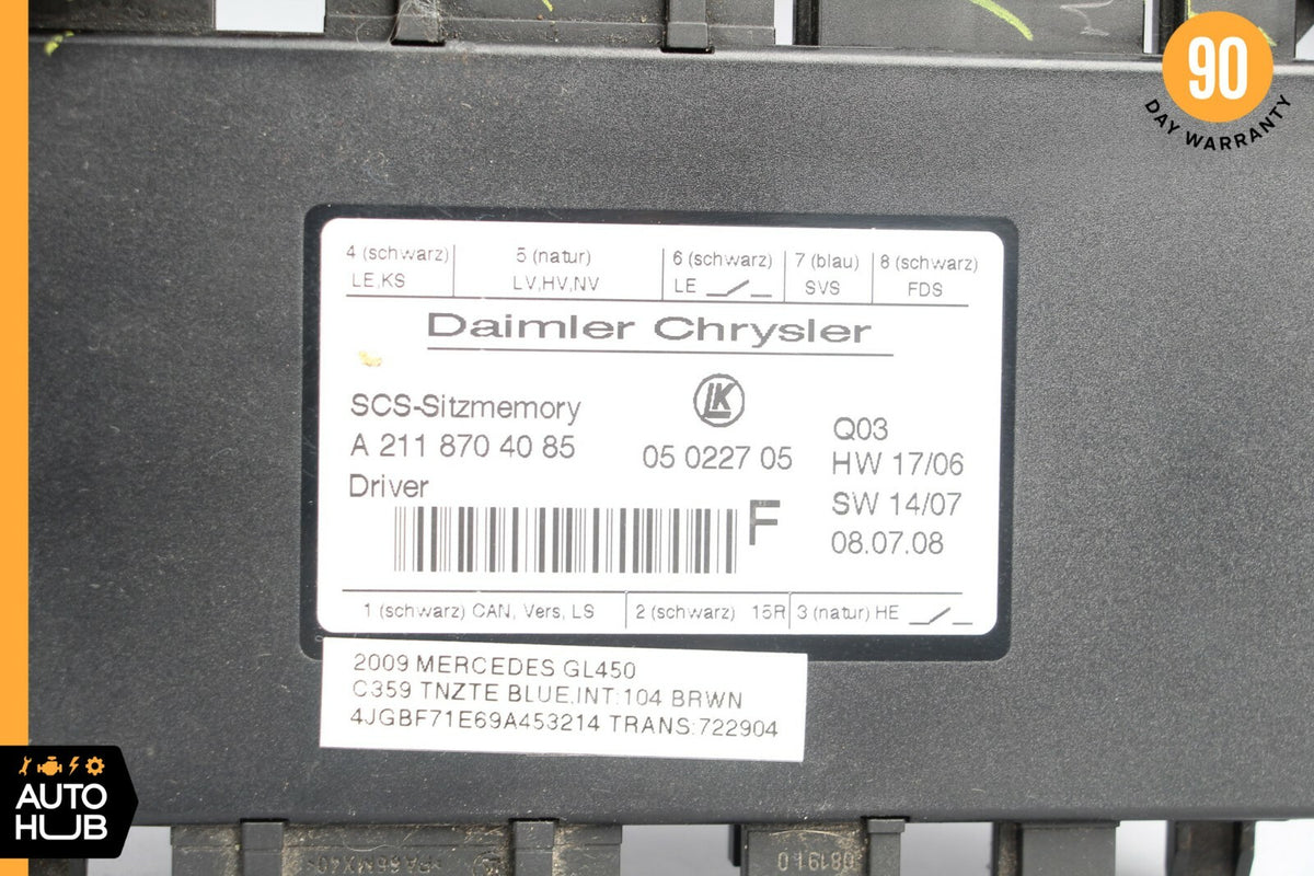 06-11 Mercedes W219 CLS550 ML550 Front Left Seat Adjustment Control Module OEM - photo 6