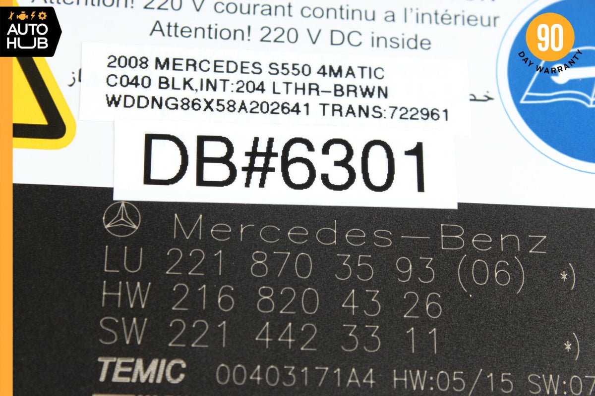 07-10 Mercedes W221 S550 S63 Front Left or Right Seat Contour Control Module OEM - photo 8