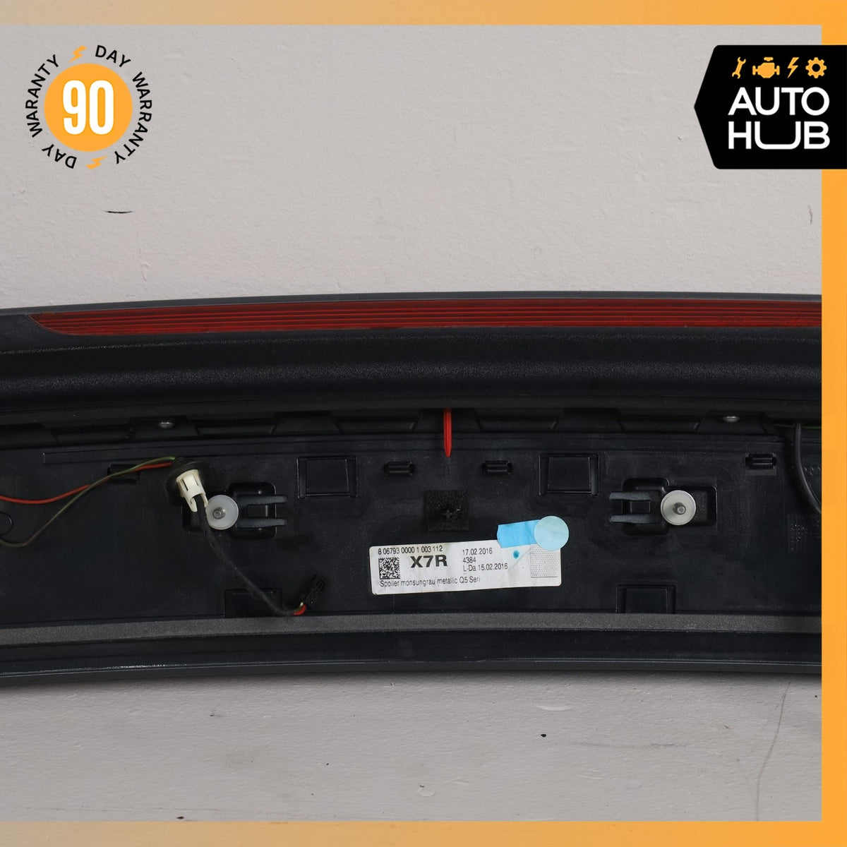 09-17 Audi 8R Q5 SQ5 Trunk Lid Spoiler Wing Black w/ Lamp OEM - photo 15