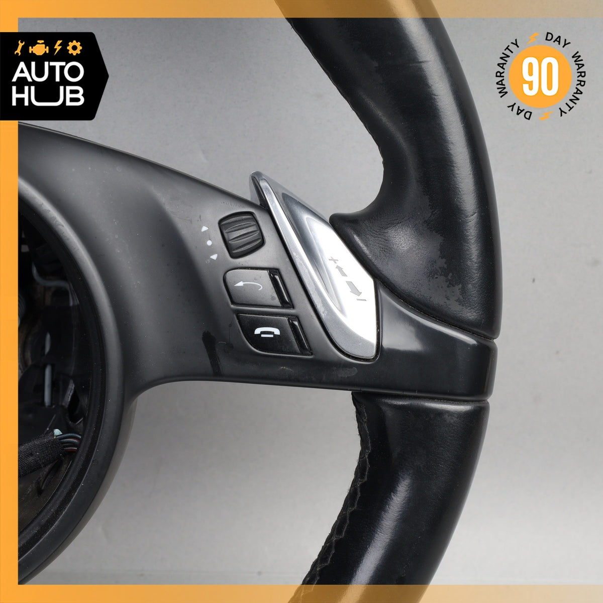11-14 Porsche Cayenne 958 S GTS Steering Wheel w/ Paddle Shifters Black OEM - photo 10