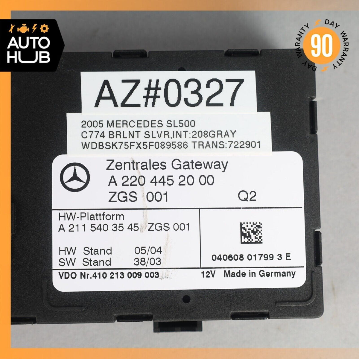 03-11 Mercedes R230 SL550 E320 Central Gateway Control Module 2204452000 OEM - photo 8