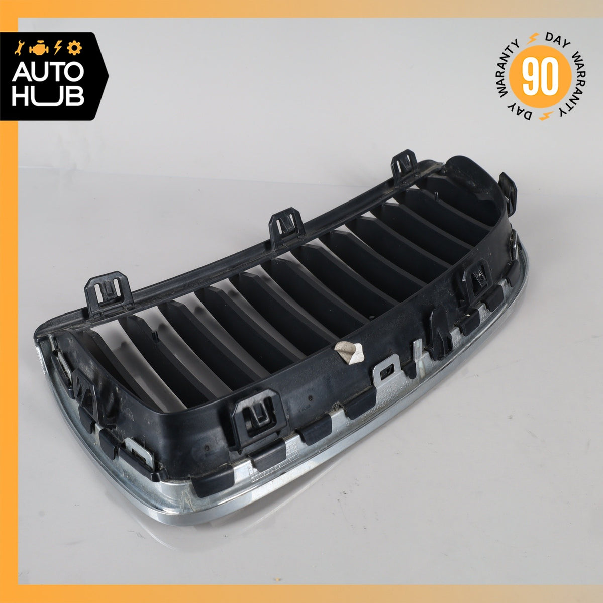 BMW E90 328i 335i Front Left Bumper Grille Chrome Set OEM 67k - photo 7