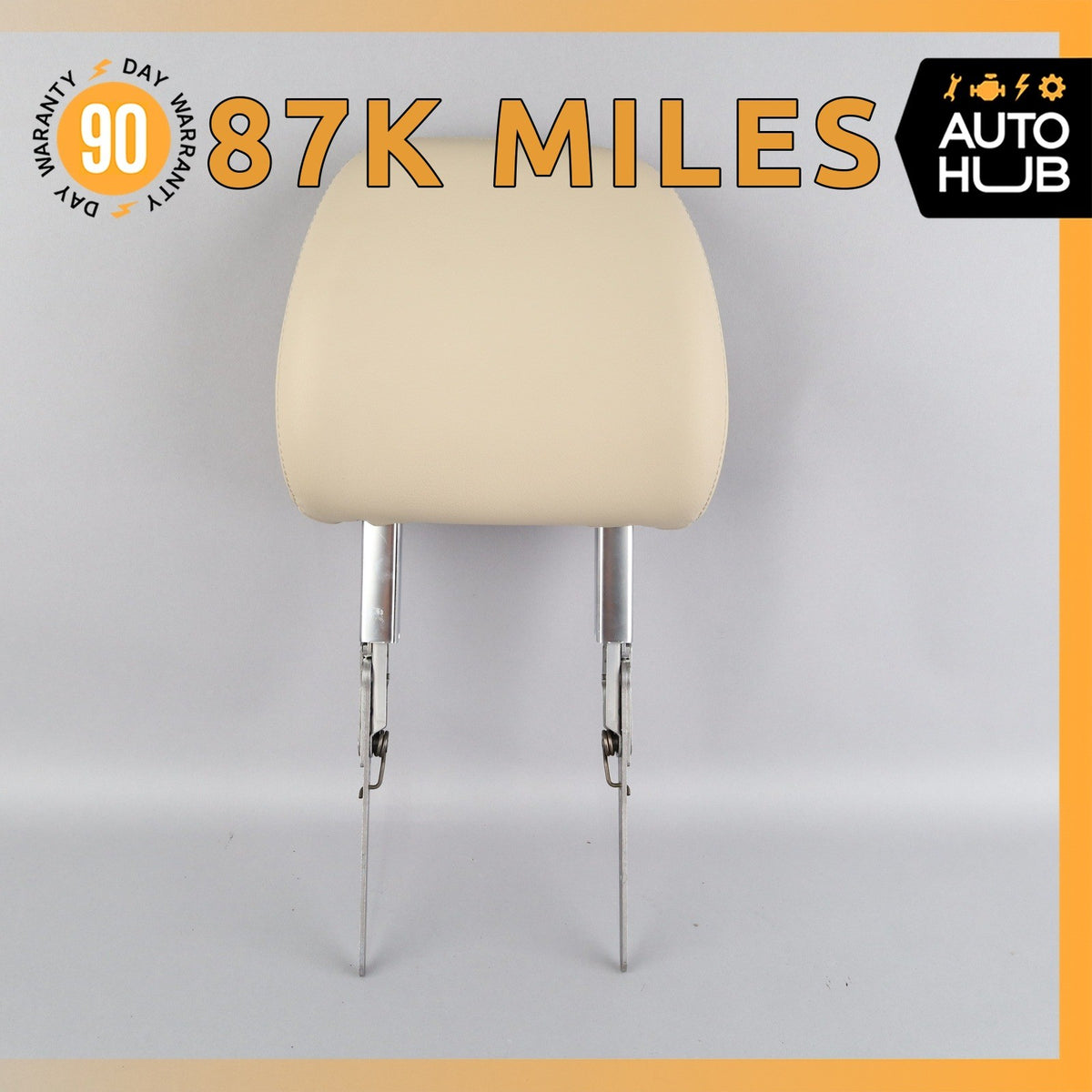 Audi 4M Q7 Front Left Side Seat Cushion Headrest Head Rest Beige OEM 87k - photo 1