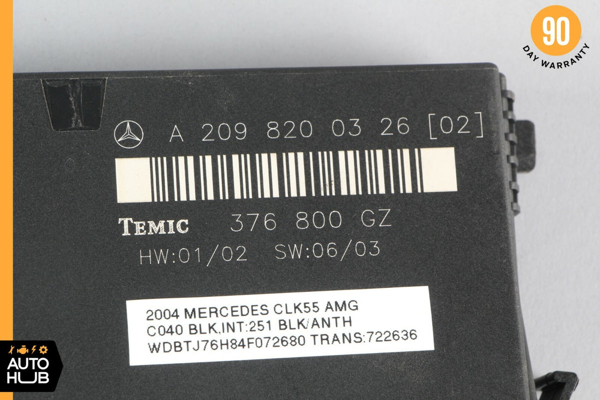 03-09 Mercedes W209 CLK320 CLK500 CLK55 Rear Temic Control Module 2098200326 OEM - photo 6