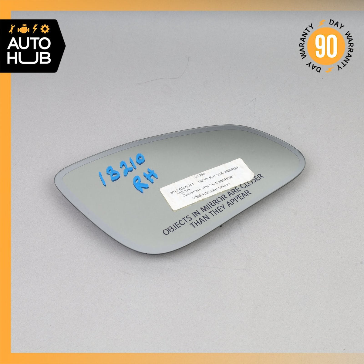 14-18 BMW F83 M4 M3 Right Passenger Side Door Mirror Glass 51168059570 OEM - photo 1