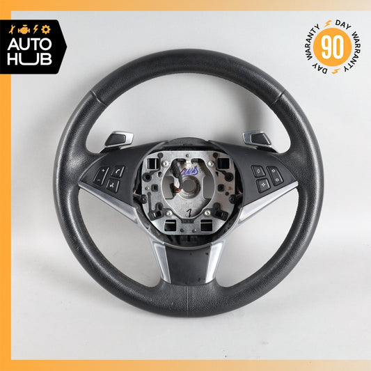 04-10 BMW E60 550i 540i 645Ci 650i Sport Steering Wheel w/ Paddle Shifters OEM - photo 1