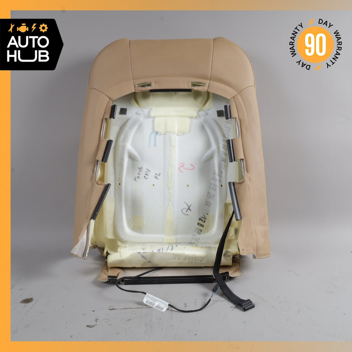 11-18 Porsche Cayenne 958 Front Left Side Seat Upper Cushion Beige OEM - photo 6
