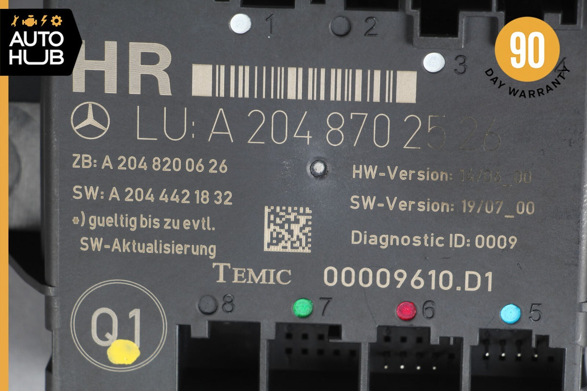 08-18 Mercedes W204 C300 GLK350 C250 Rear Right Side Door Control Module OEM - photo 11