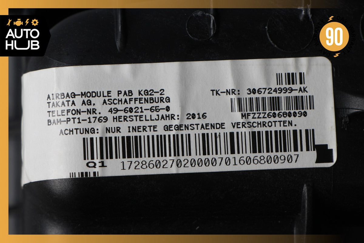 12-20 Mercedes R172 SLC300 SLK250 SLK300 Passenger Dash Airbag Air Bag OEM 37k - photo 9