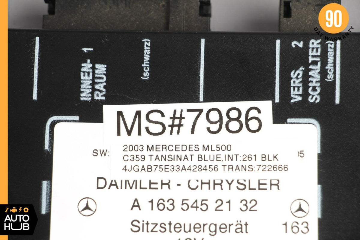 98-05 Mercedes W163 ML320 ML500 Seat Control Module Front Left Or Right OEM - photo 8