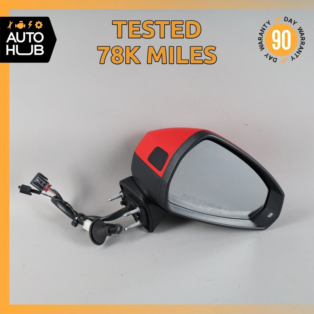 16-18 Audi 8V A3 E-Tron Right Side Rear View Door Mirror Red w/ Blind Spot OEM - photo 1