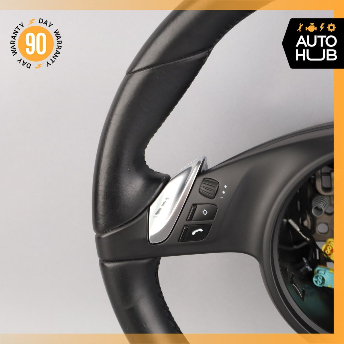 11-16 Porsche Cayenne 958 Steering Wheel w/ Paddle Shifters Black OEM 78k - photo 9