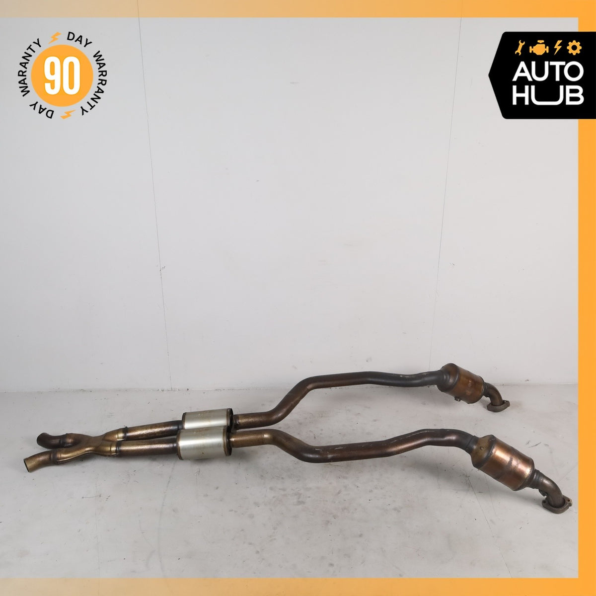 Mercedes R230 SL550 Engine Left & Right Side Exhaust Downpipe Set of 2 OEM 90k - photo 12
