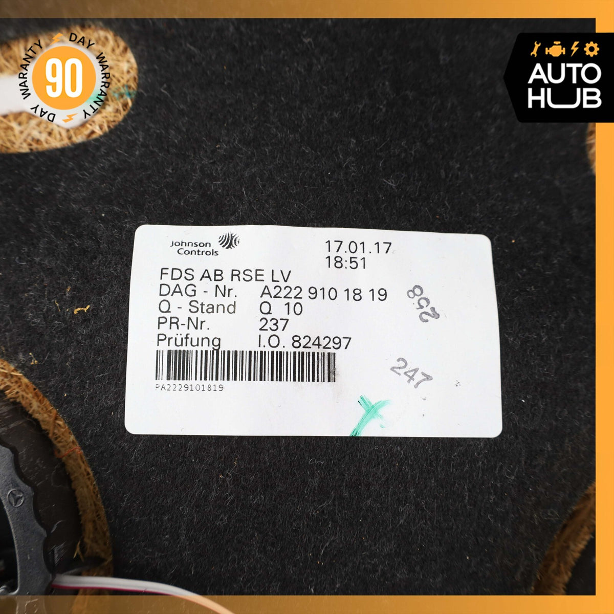 16-17 Mercedes W222 Maybach S600 Front Left Side Seat Upper Back Cushion OEM - photo 17