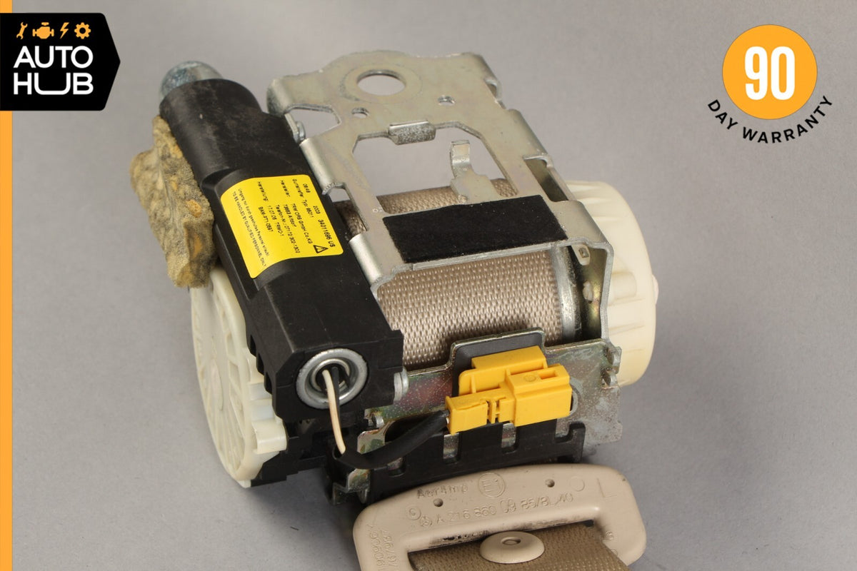07-10 Mercedes W216 CL550 CL600 CL63 Rear Left Driver Side Seat Belt Beige OEM - photo 9