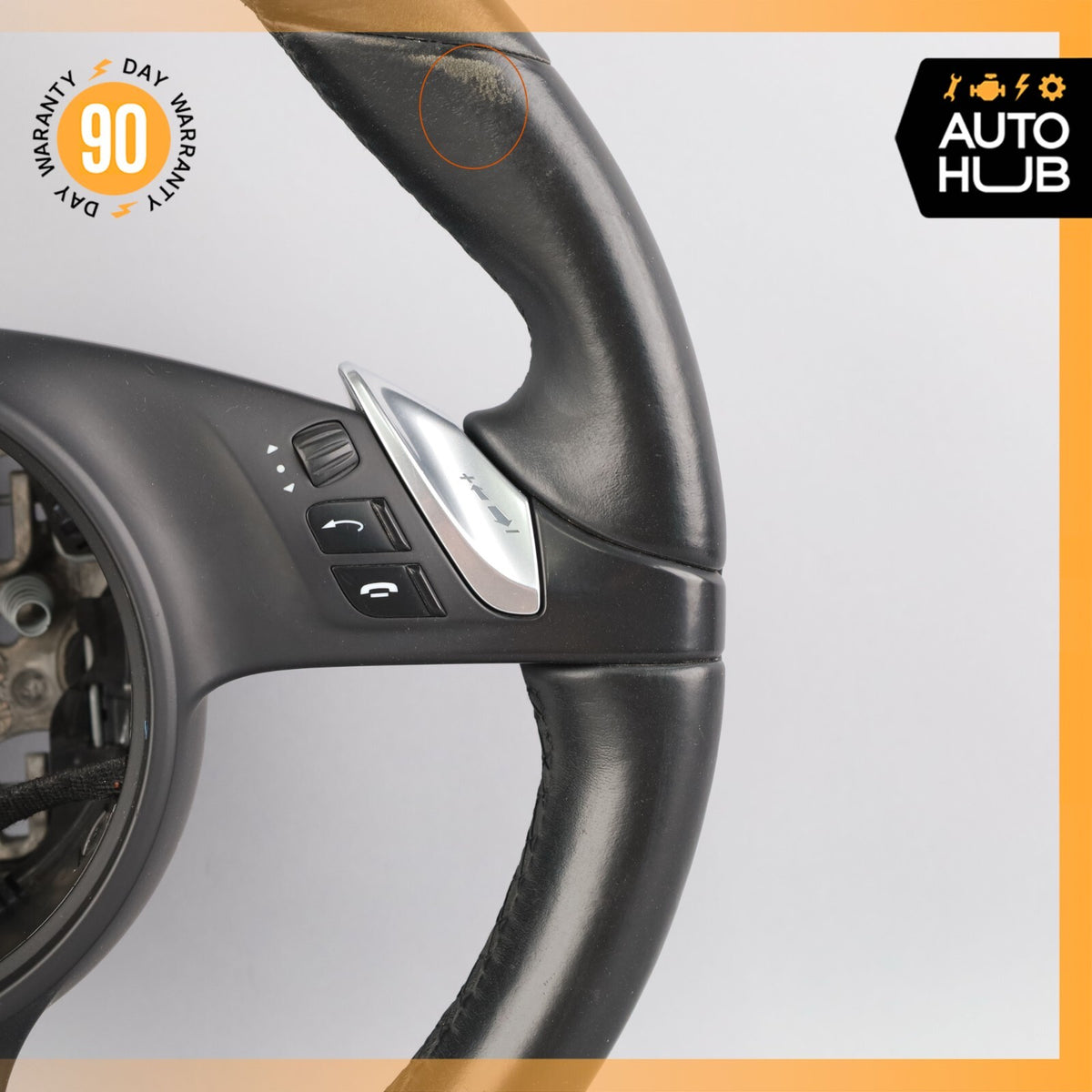 11-14 Porsche Cayenne 958 GTS Steering Wheel w/ Paddle Shifters Black OEM 82k - photo 5