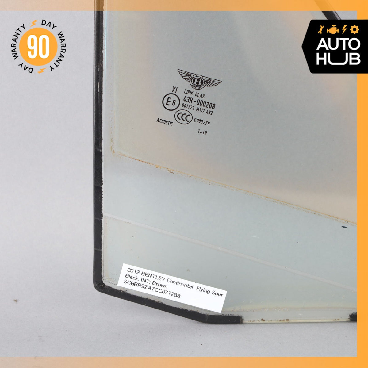 06-13 Bentley Continental Flying Spur Front Right Door Corner Window Glass OEM - photo 3