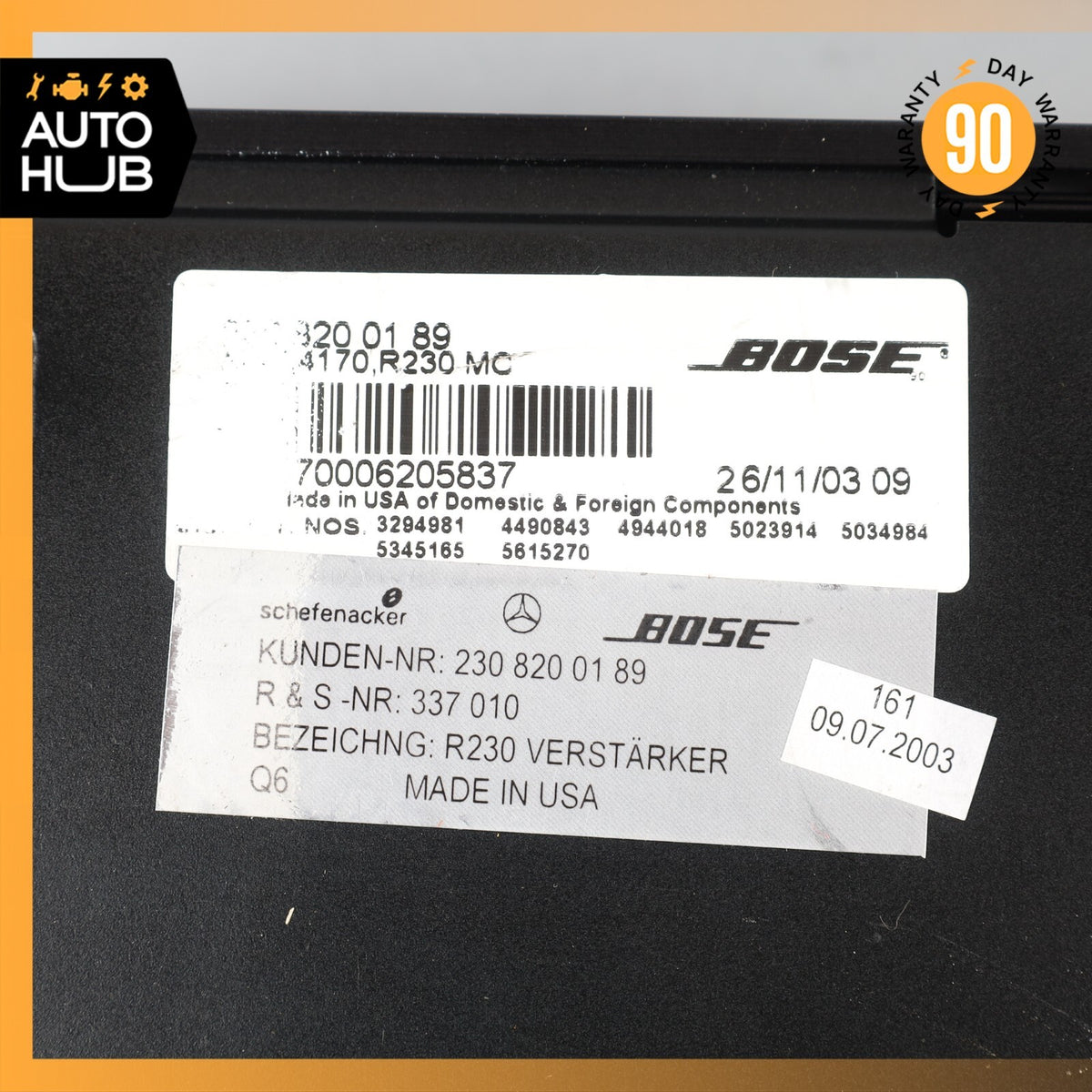 03-04 Mercedes R230 SL500 SL55 AMG Amplifier Amp Bose Audio Sound 2308200189 OEM - photo 7