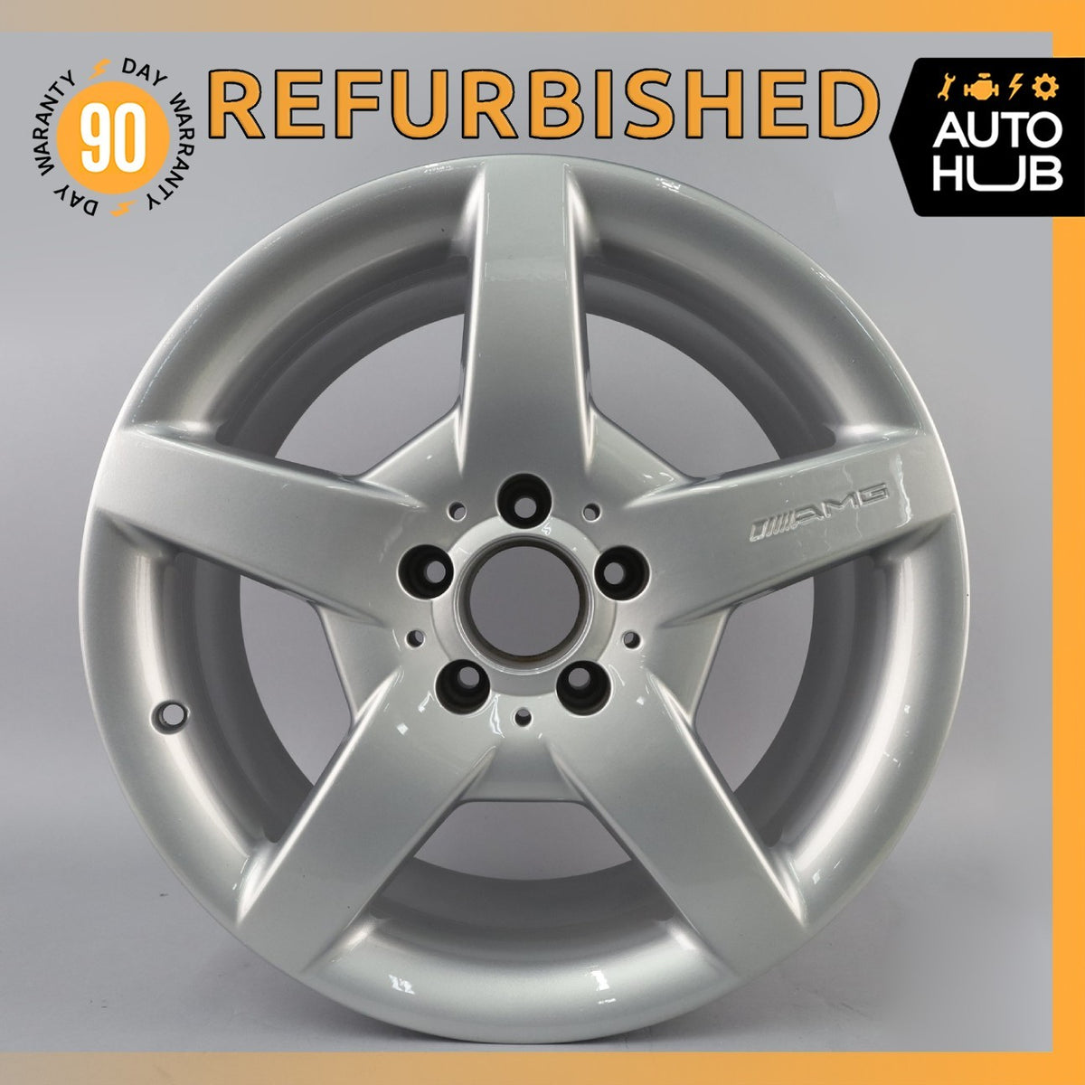 Mercedes W209 CLK55 AMG SLK350 8.5 x 17 17" Rear Wheel Rim Silver 1714011502 OEM - photo 1