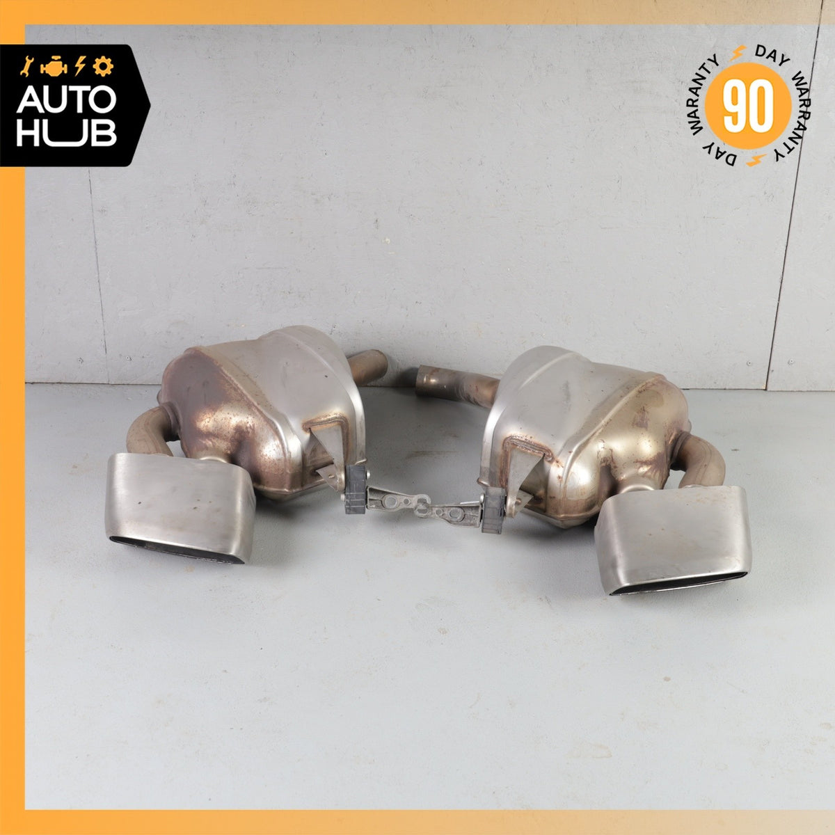 17-18 Porsche Macan 95B 2.0L L4 Exhaust Muffler Mufflers Set 95B253612 OEM 89k - photo 2