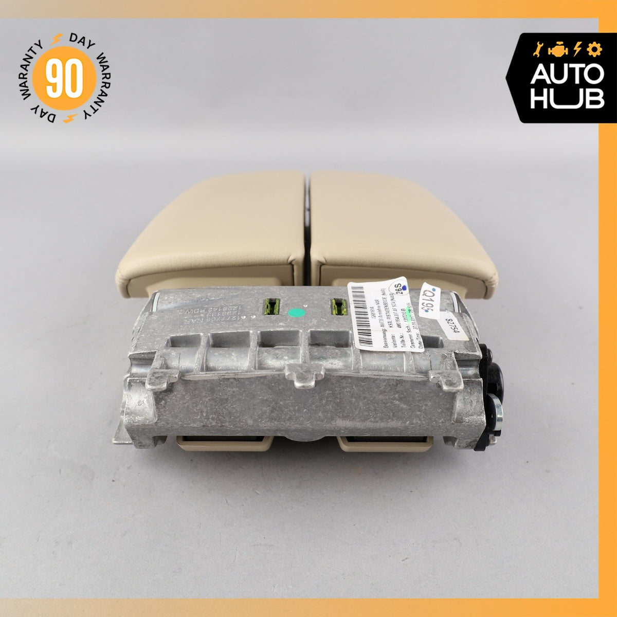 17-19 Audi 4M Q7 Front Center Console Armrest Arm Rest Beige OEM 87k - photo 4