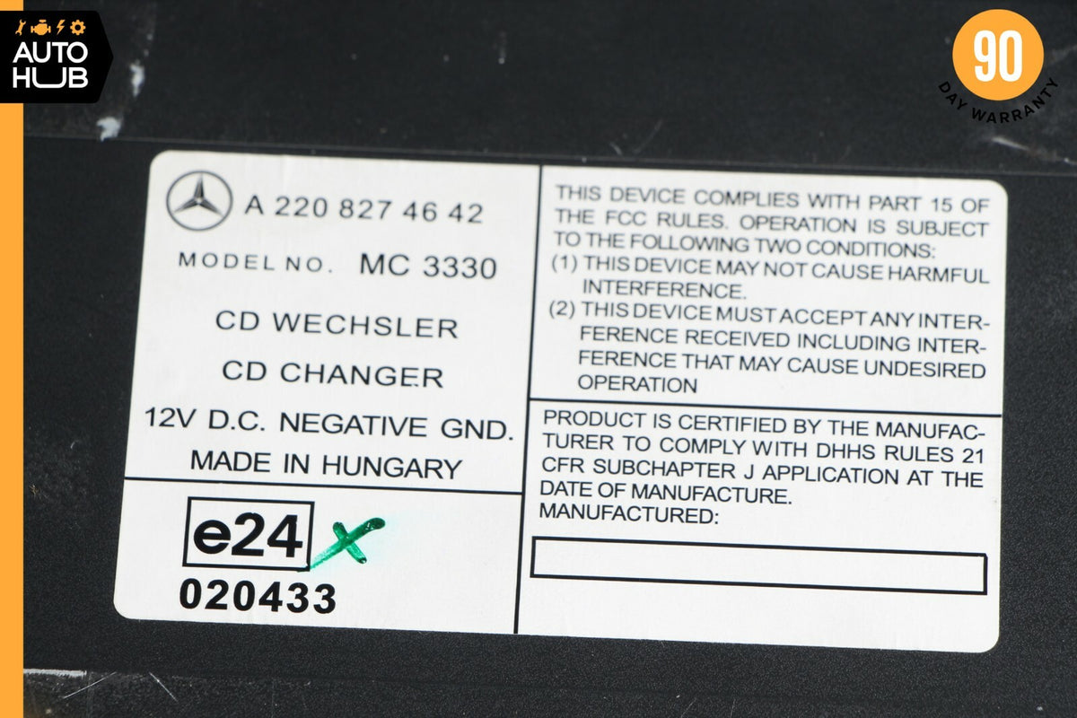 Mercedes W220 S430 SL600 S55 AMG CD Changer 6 Disk Player MC3330 2208274642 OEM - photo 9