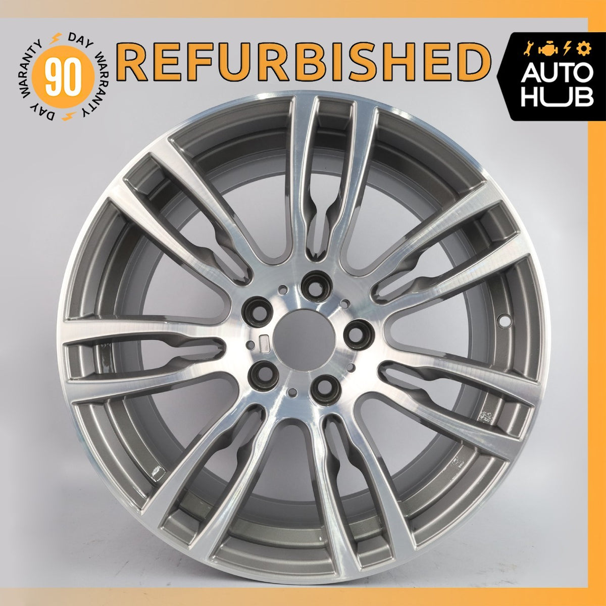 BMW F30 330e 335i 8.5 x 19 19" Style 403 Rear Wheel Rim Polished Gray OEM - photo 1