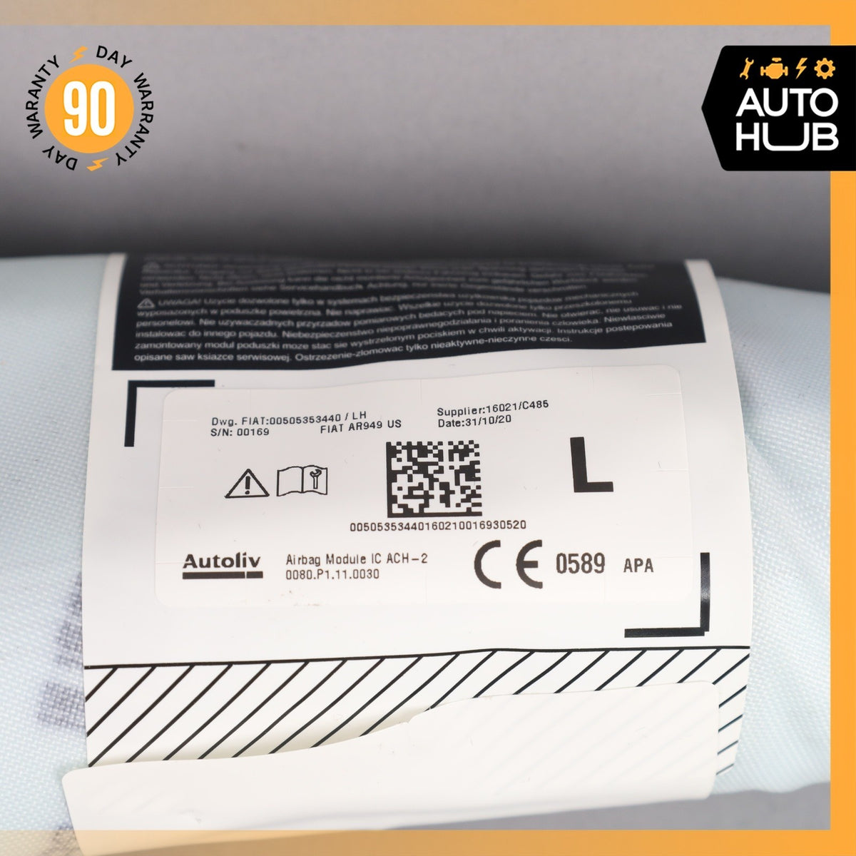 17-26 Alfa Romeo 949 Stelvio Roof Curtain Air Bag Left Side 00505353440 OEM 50k - photo 9