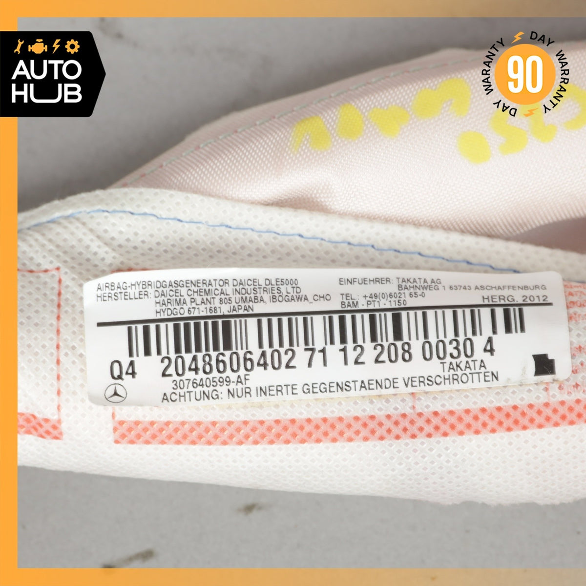 12-14 Mercedes W204 C250 C350 C63 Coupe Roof Curtain Air Bag Right Side OEM 45k - photo 7