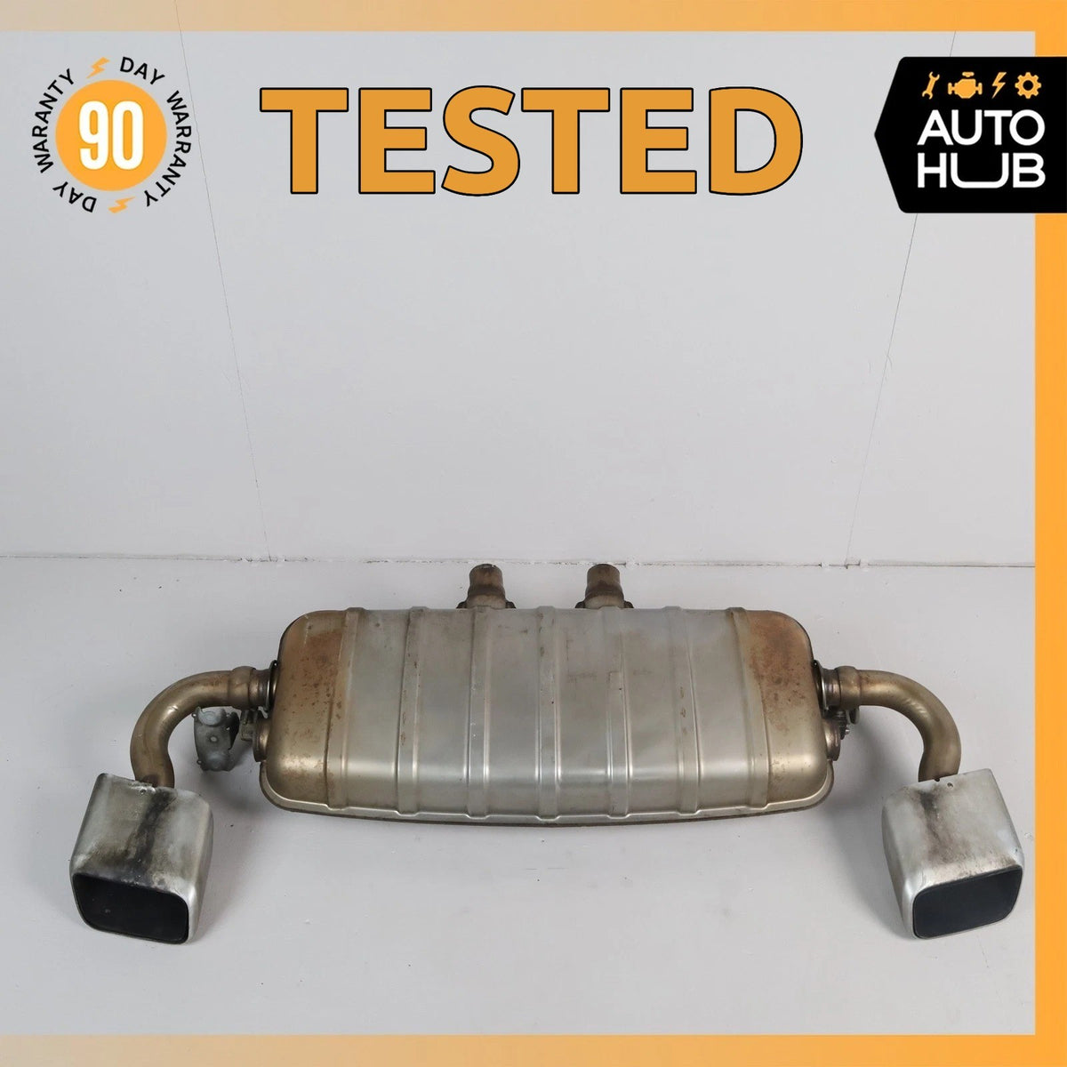11-14 Porsche Cayenne 958 Hybrid S Dual Exhaust Mufflers Tips Assembly OEM - photo 1