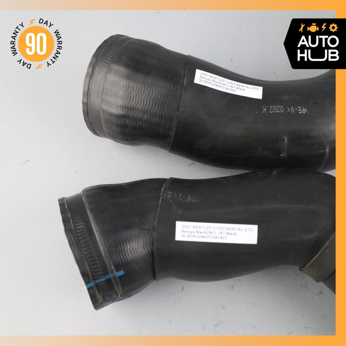 03-13 Bentley Continental GTC Left & Right Side Intercooler Upper Hose Pipe OEM - photo 4