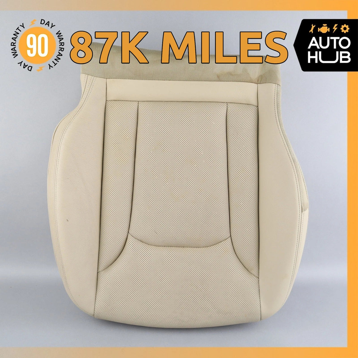 Audi 4M Q7 Front Right Passenger Side Lower Bottom Seat Cushion Beige OEM 87k - photo 1