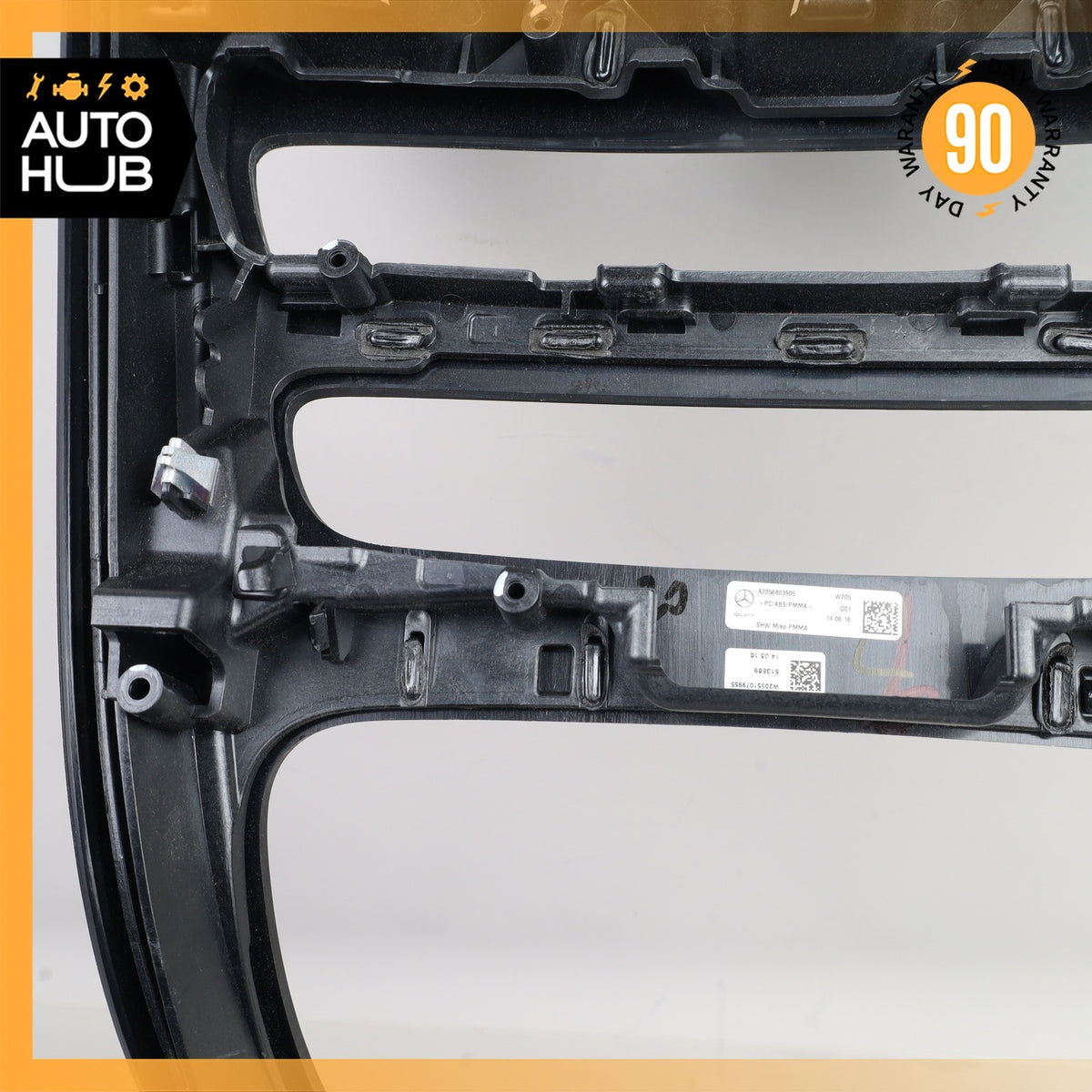 15-16 Mercedes W205 C300 C350e C400 Center Console Trim Black Ash Wood OEM - photo 13